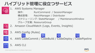 © 2019, Amazon Web Services, Inc. or its Affiliates. All rights reserved.
5 5 G A 2 B E
) 4 B,CAA B: 5 CB2 B E
) 3 G 2 B E GE G E
PSM ) 5G G 2 B E 2 BG B B B:C
MRW ) 4 C E /EC D
A LCB , C : G 1C .I BG B G
5 ,CB 4
5 ,C: ,CAA G ,C: : ,C: D C ,C: 3 D B
( 5 ,1
 
