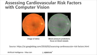 Artificial Intelligence - Vikas Jain
Assessing Cardiovascular Risk Factors
with Computer Vision
Source: https://ai.googleblog.com/2018/02/assessing-cardiovascular-risk-factors.html
 