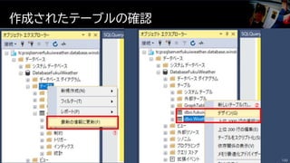 作成されたテーブルの確認
132
①
②
 