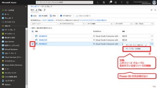 ①
②
注意:
このリソース グループに
含まれている全リソースの削除
Power BI の方は消えない
183
 