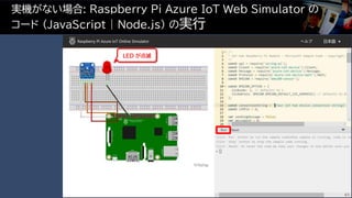 実機がない場合: Raspberry Pi Azure IoT Web Simulator の
コード (JavaScript | Node.js) の実行
61
LED が点滅
 