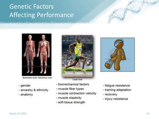 Genetic Factors
Affecting Performance
March 19, 2019 54
 