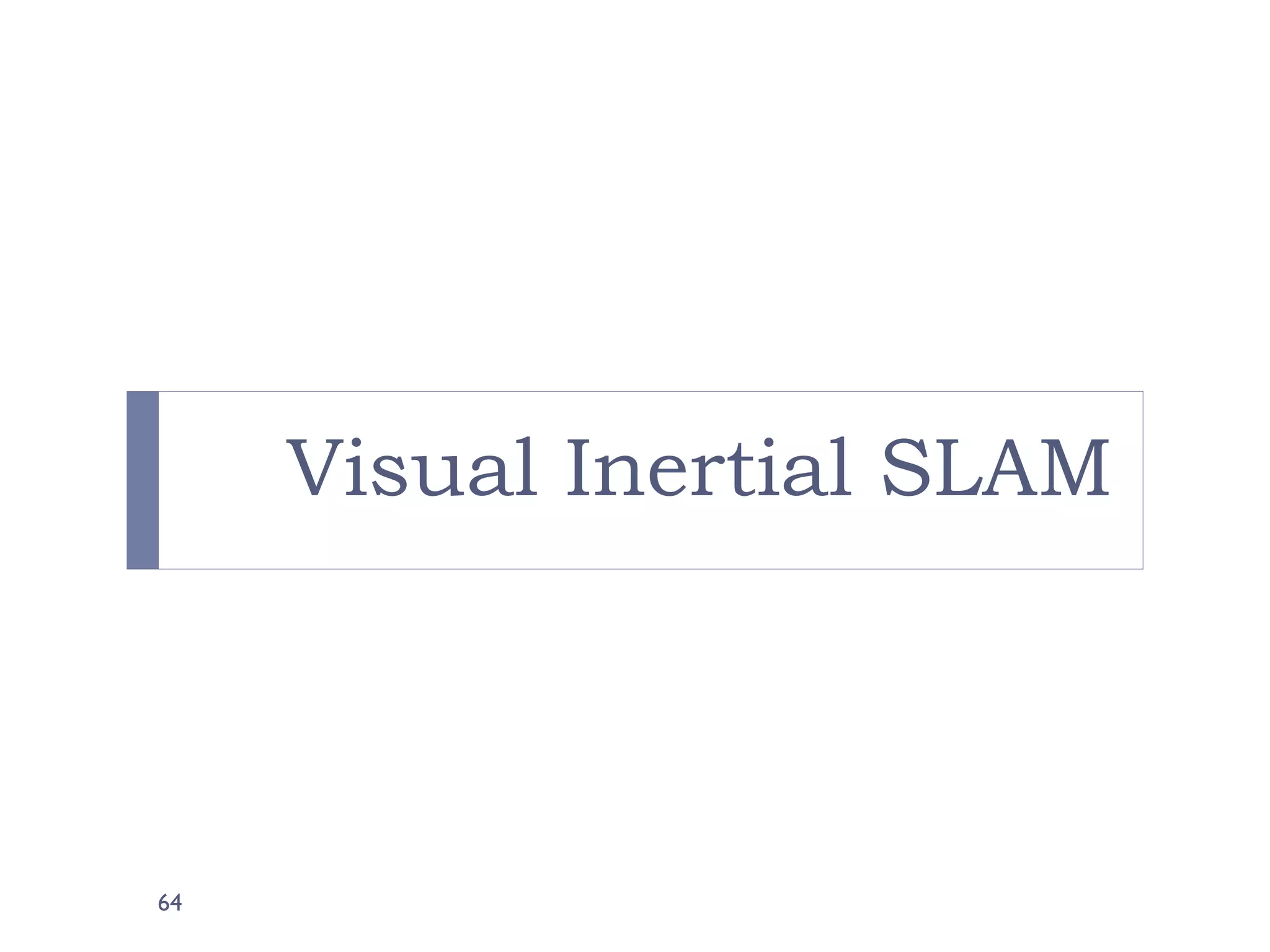Visual Inertial SLAM
64
 