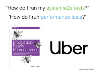 "How do I run performance tests?"
"How do I run my system/e2e tests?"
https://amzn.to/2TfqaOI
 
