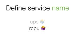 ups (
rcpu 🤷
Deﬁne service name
 