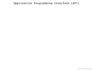 http://bit.ly/2CenmM7
Application Programming Interface (API)
 