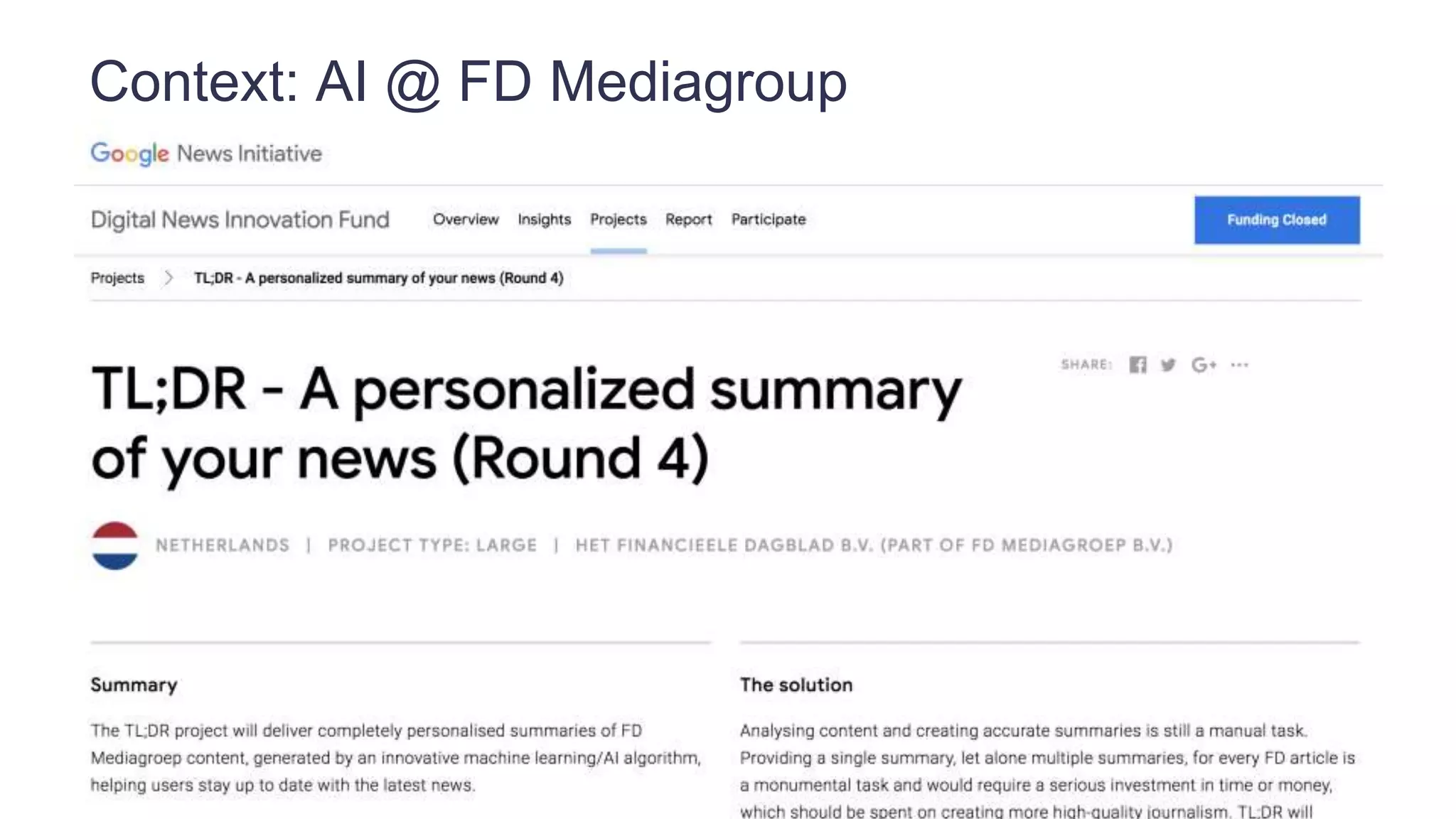 Context: AI @ FD Mediagroup
 