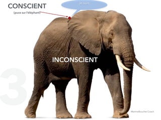 @digitalmetzger
je suis
CONSCIENT
(puce sur l’éléphant)
INCONSCIENT
3 MartineBoucher.Coach
 