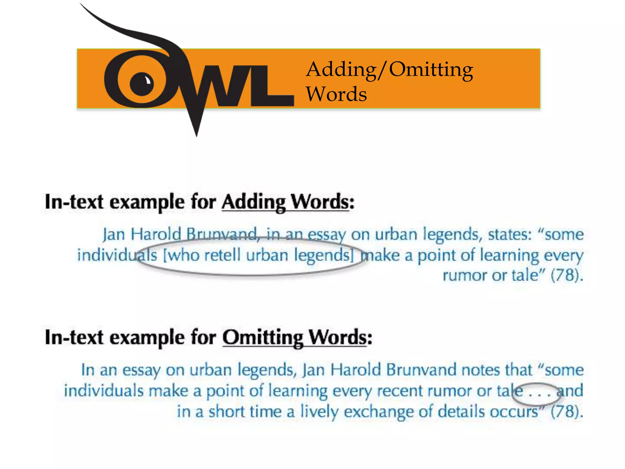 Adding/Omitting
Words
 