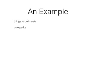 An Example
things to do in oslo
oslo parks
 