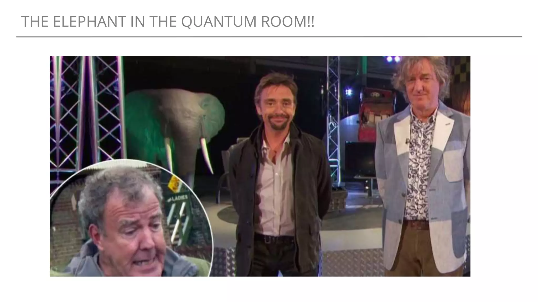 THE ELEPHANT IN THE QUANTUM ROOM!!
 