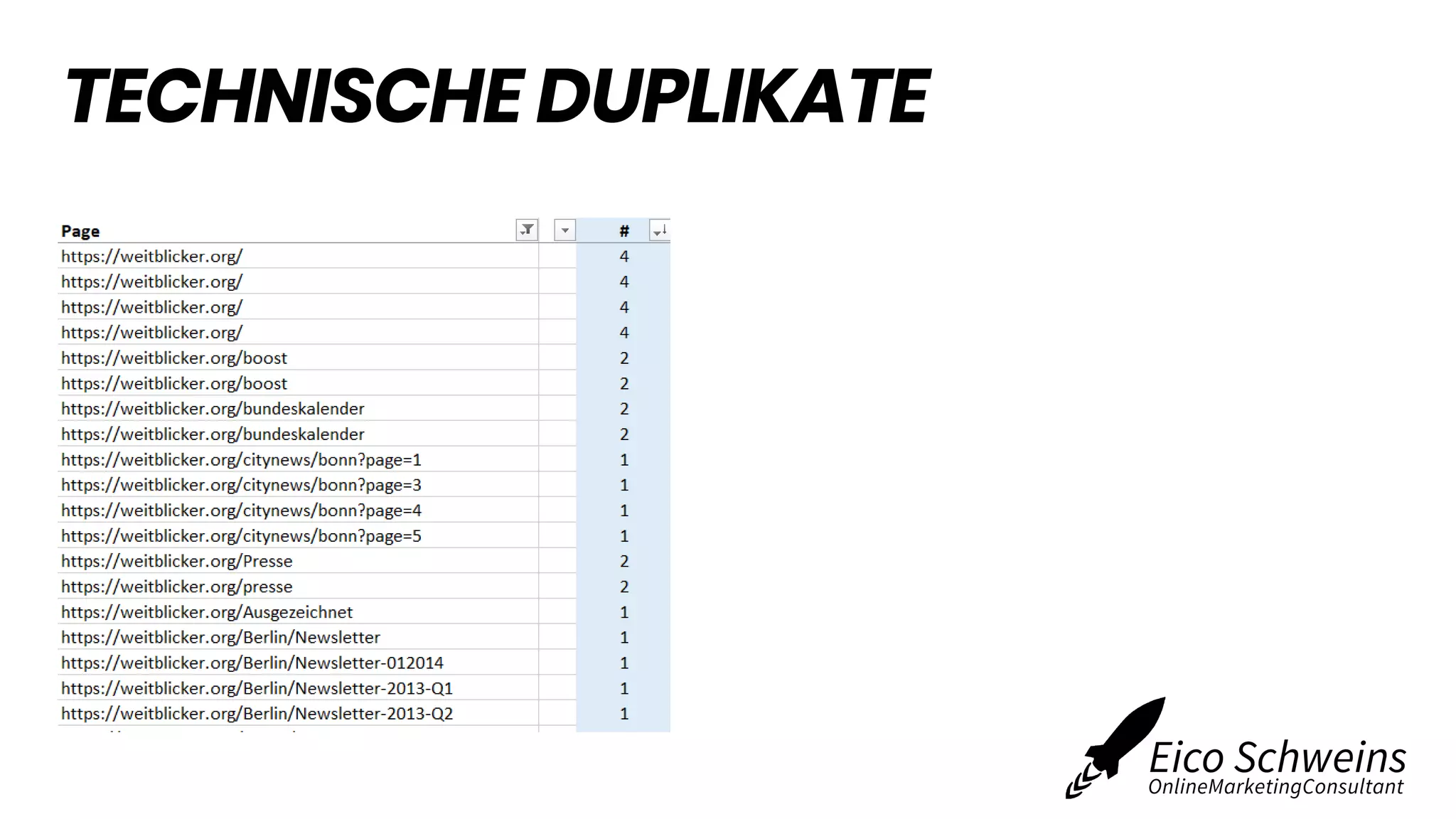 TECHNISCHE DUPLIKATE
 