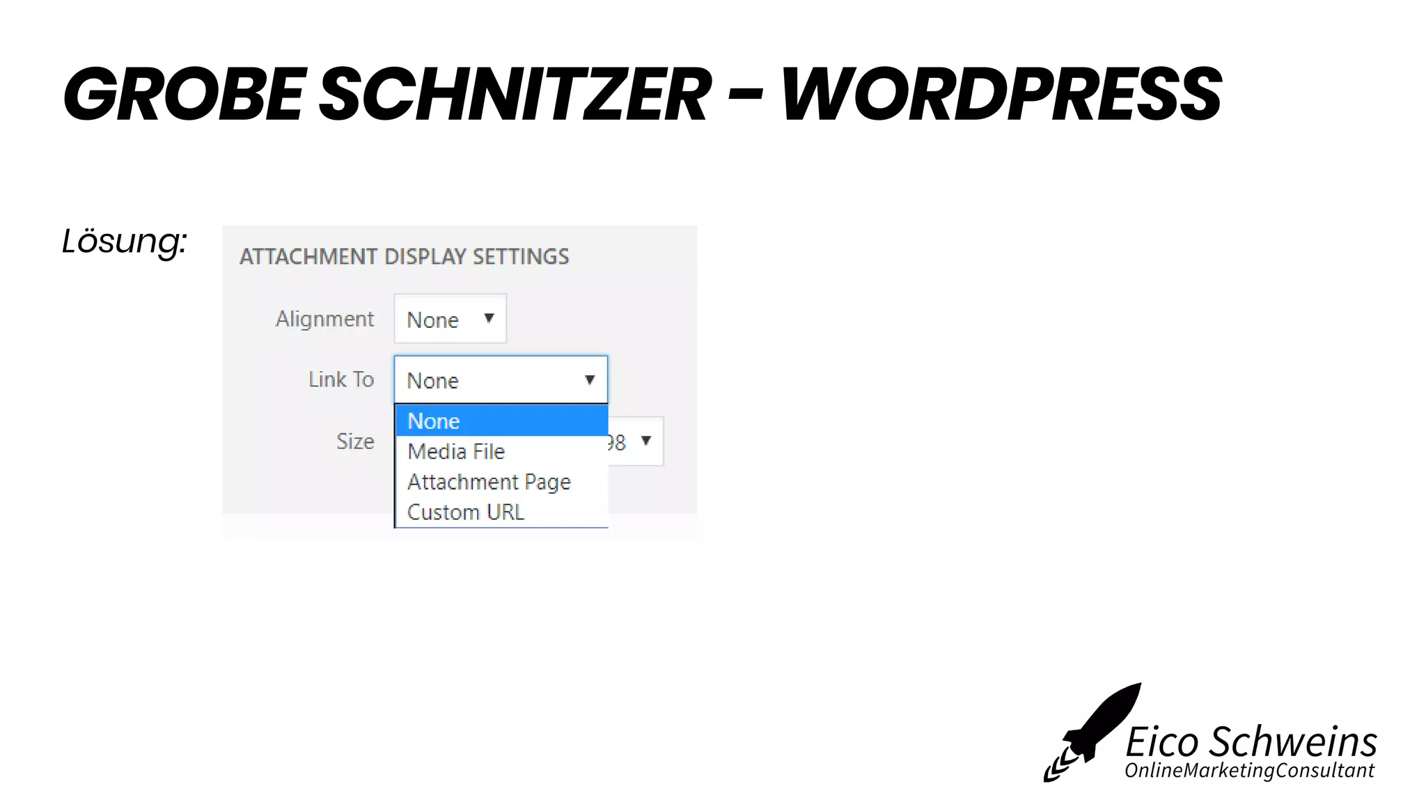 GROBE SCHNITZER - WORDPRESS
Lösung:
 