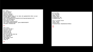 GET / HTTP/1.1
Host: www.http2demo.io
Connection: keep-alive
Cache-Control: max-age=0
Upgrade-Insecure-Requests: 1
User-Agent: Mozilla/5.0 (Windows NT 10.0; Win64; x64) AppleWebKit/537.36 (KHTML, like Gecko)
Chrome/72.0.3626.119 Safari/537.36
Accept: text/html,application/xhtml+xml,application/xml;q=0.9,image/webp,image/apng,*/*;q=0.8
Referer: http://www.http2demo.io/
Accept-Encoding: gzip, deflate
Accept-Language: en-US,en;q=0.9,ko;q=0.8
Cookie: _ga=GA1.2.2099130577.1551581737; _gid=GA1.2.1138553140.1551581737
If-None-Match: W/"5aa91b6d-19b00"
hello
HTTP/1.1 200 OK
Access-Control-Allow-Origin: *
Cache-Control: no-cache
Connection: keep-alive
Content-Encoding: gzip
Content-Type: text/html
Date: Sun, 03 Mar 2019 03:14:33 GMT
ETag: W/"5aa91b6d-19b00"
Server: CDN77-Turbo
Transfer-Encoding: chunked
X-Age: 30549494
X-Cache: HIT
hello
GET /text HTTP/1.1
Host: localhost:8080
Upgrade: websocket
Connection: Upgrade
Sec-WebSocket-Key: Hello
Sec-WebSocket-Version: 13
HTTP/1.1 101 Switching Protocols
upgrade: websocket
connection: upgrade
sec-websocket-accept: y7OAqGCGEjoPu6Ah1mY4X6i0inw=
hello
hello
 