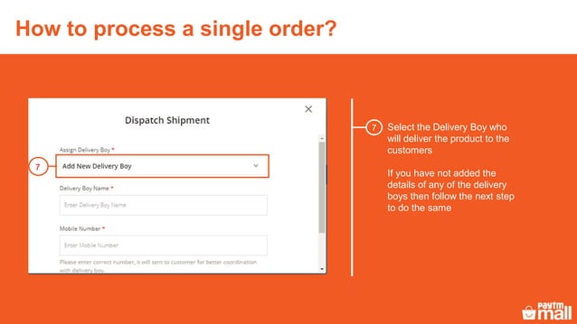 Single order processing - self delivery | PDF