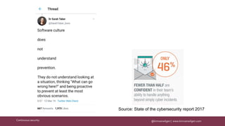 @kimvanwilgen | www.kimvanwilgen.comContinuous security
Source: State of the cybersecurity report 2017
 