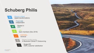 Schuberg Philis
4
Mission critical
digital transformations
Financially
independent
Started in
2001
300
team members (Dec 2018)
EUR 60m
revenue
Market Quality leader
in Business Critical IT Outsourcing
Single KPI
100% customer satisfaction
 