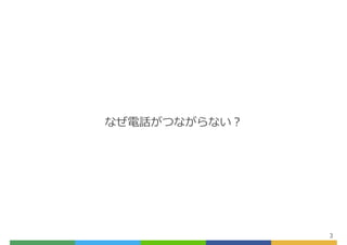 3
なぜ電話がつながらない？
 