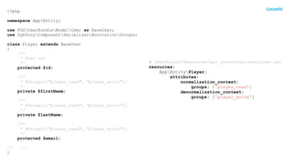 GraphQL Support
• docker-compose exec php composer req webonyx/graphql-php && docker-
compose exec php bin/console cache:c...