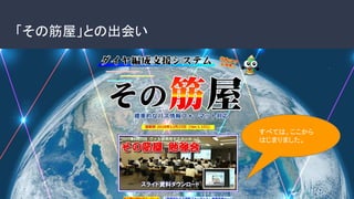 「その筋屋」との出会い
すべては、ここから
はじまりました。
 