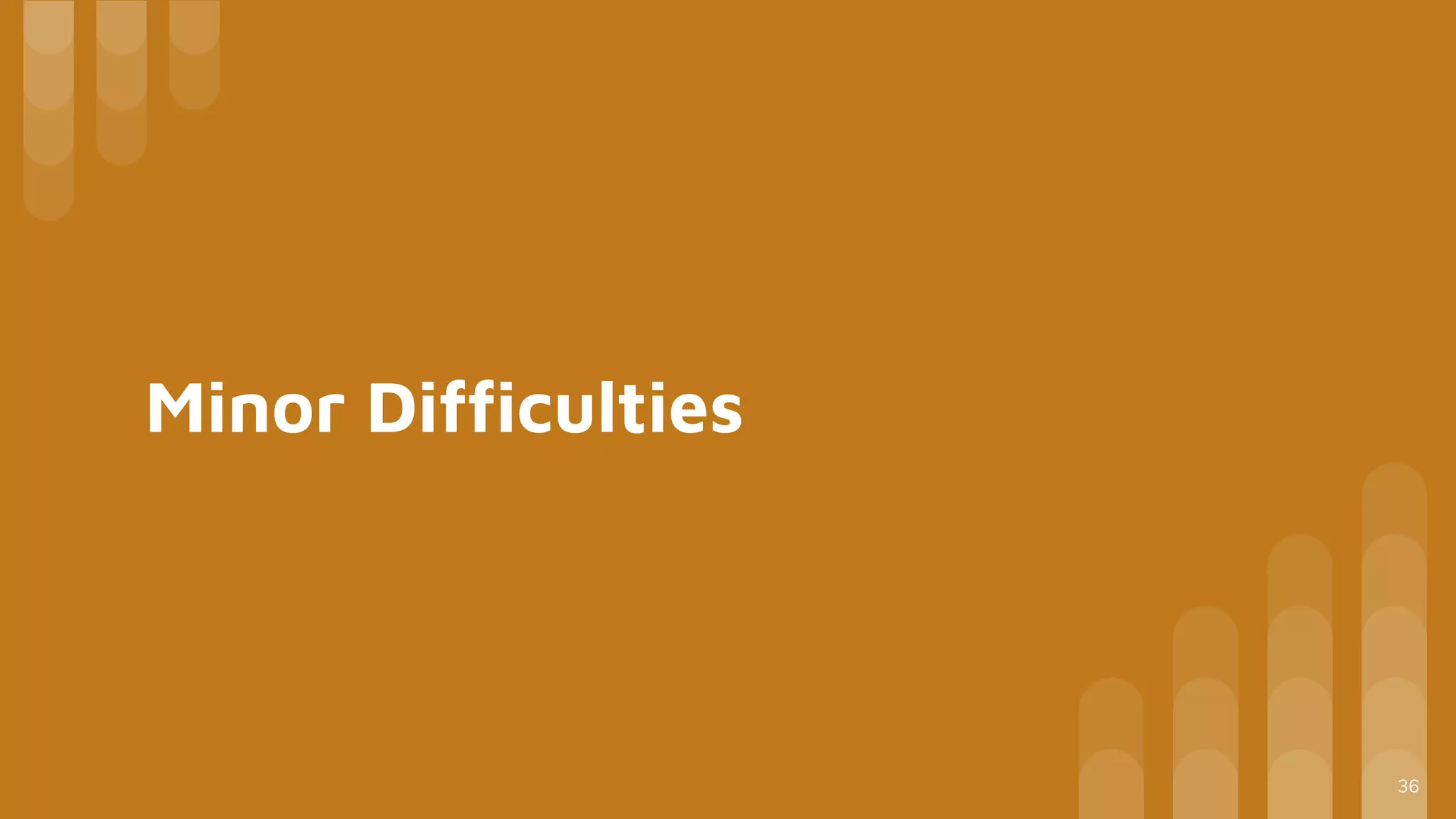 Minor Difficulties
36
 