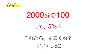 Why?
2000分の100
って、5%？
作れたら、すごくね？
（́-`）.｡oO
 