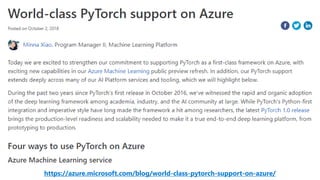 https://azure.microsoft.com/blog/world-class-pytorch-support-on-azure/
 