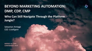 BEYOND MARKETING AUTOMATION:
DMP, CDP, CMP
Who Can Still Navigate Through the Platform
Jungle?
Sebastian Amtage
CEO b.telligent
HEROES OF CRM
CONFERENCE 2019
 