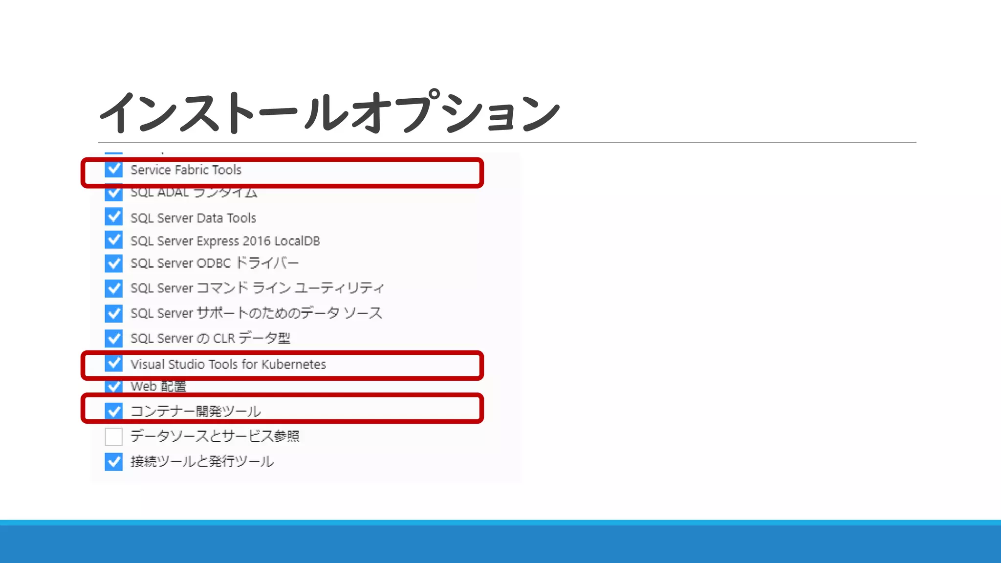 インストールオプション
 