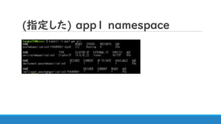 (指定した) app1 namespace
 