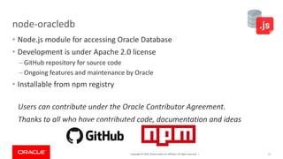 Node.js and Oracle Database: New Development Techniques | PDF