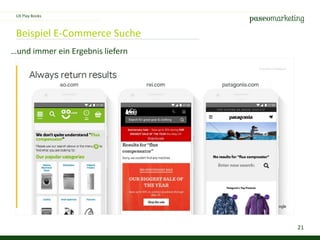 21
Beispiel E-Commerce Suche
…und immer ein Ergebnis liefern
UX Play Books
 