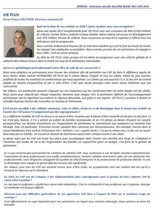 Anne-France Gauthier - Livre blanc des CGPI 2019, APREDIA