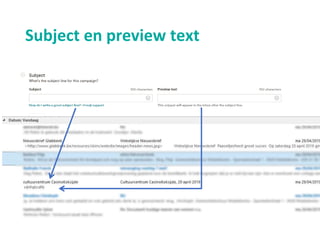 Subject en preview text
 