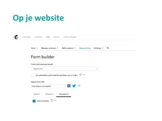 Op je website
 