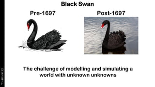 Pre-1697
Black Swan
Post-1697
The challenge of modelling and simulating a
world with unknown unknowns
 