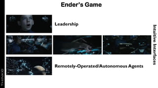 Ender’s Game
Leadership
Remotely-Operated/Autonomous Agents
IntuitiveInterfaces
 