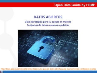 Open Data Guide by FEMP
http://datos.gob.es/es/noticia/la-femp-elabora-una-guia-de-datos-abiertos-para-ayuntamientos-y-entidades-locales
 