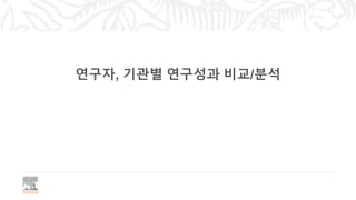 연구자, 기관별 연구성과 비교/분석
 