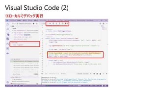 Visual Studio Code (2)
③ローカルでデバッグ実行
 