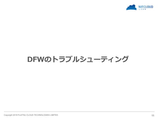Copyright 2019 FUJITSU CLOUD TECHNOLOGIES LIMITED 11
DFWのトラブルシューティング
 