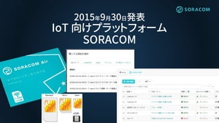 2015年9月30日発表
IoT 向けプラットフォーム
SORACOM
eSIM
 