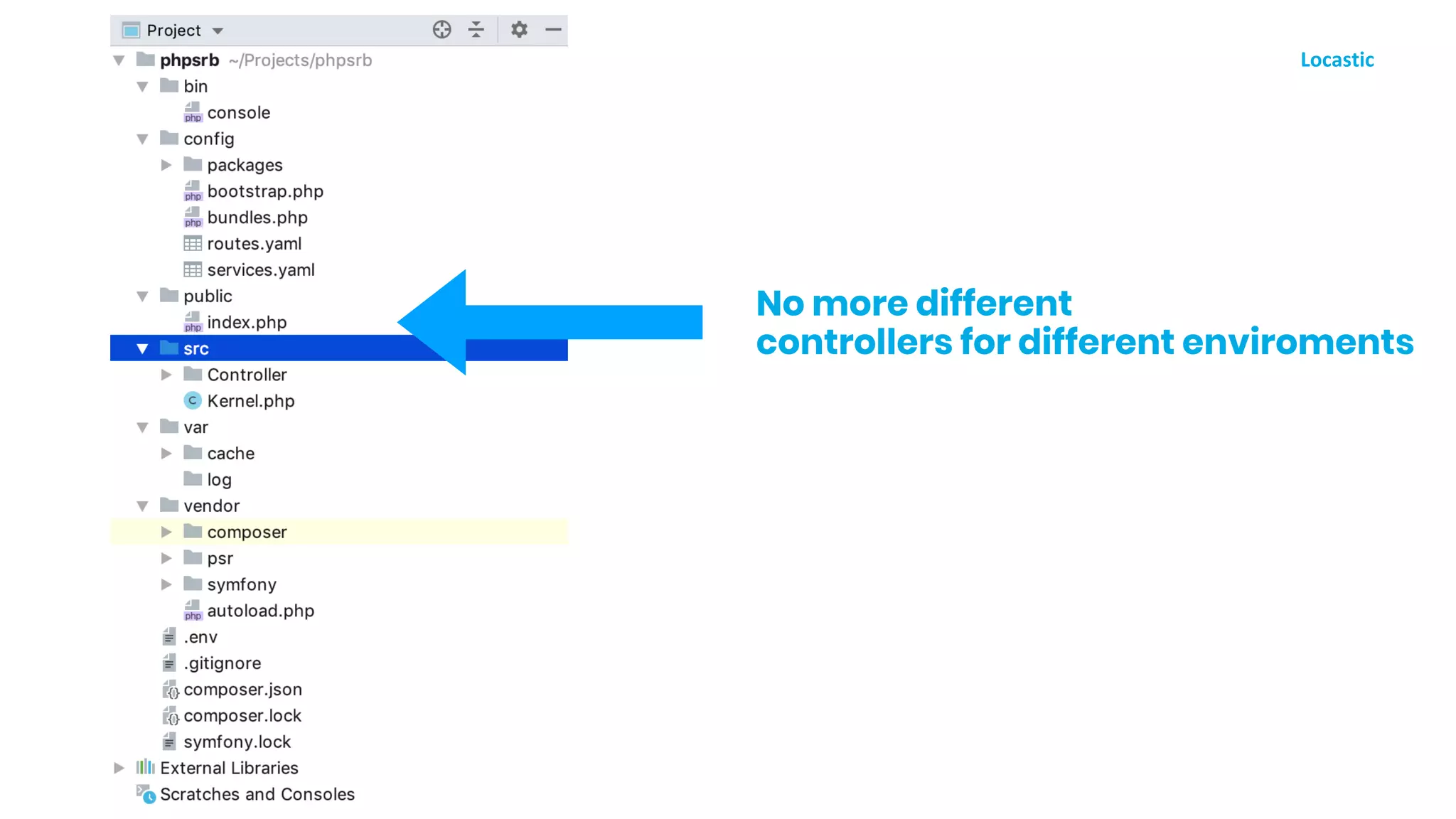 No more different
controllers for different enviroments
 
