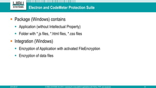 Electron and CodeMeter Protection Suite
 Package (Windows) contains
 Application (without Intellectual Property)
 Folde...