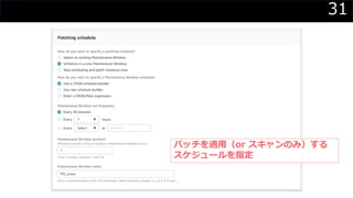 31
パッチを適用（or スキャンのみ）する
スケジュールを指定
 