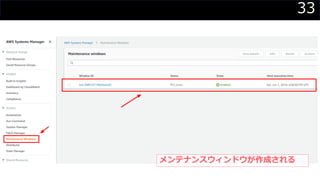 33
メンテナンスウィンドウが作成される
 