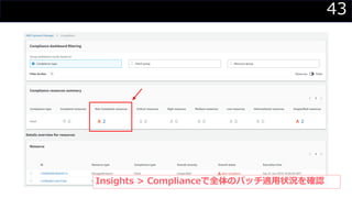 43
Insights > Complianceで全体のパッチ適用状況を確認
 