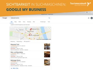 SICHTBARKEIT IN SUCHMASCHINEN:
GOOGLE MY BUSINESS
19
 