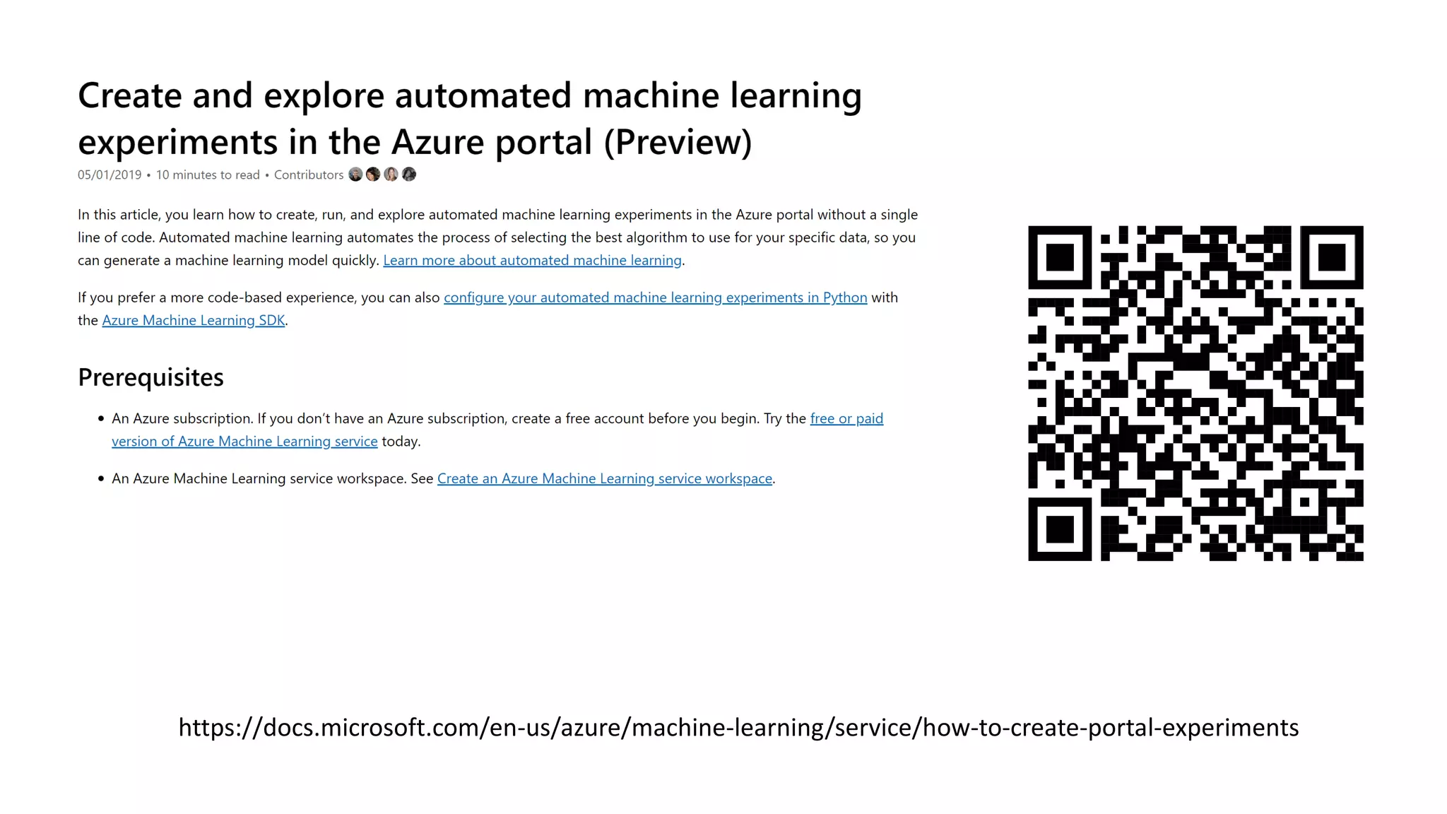 https://docs.microsoft.com/en-us/azure/machine-learning/service/how-to-create-portal-experiments
 