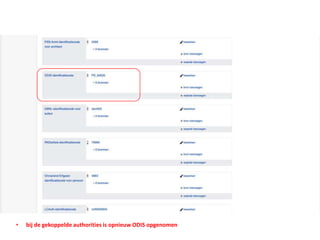 • bij de gekoppelde authorities is opnieuw ODIS opgenomen
 